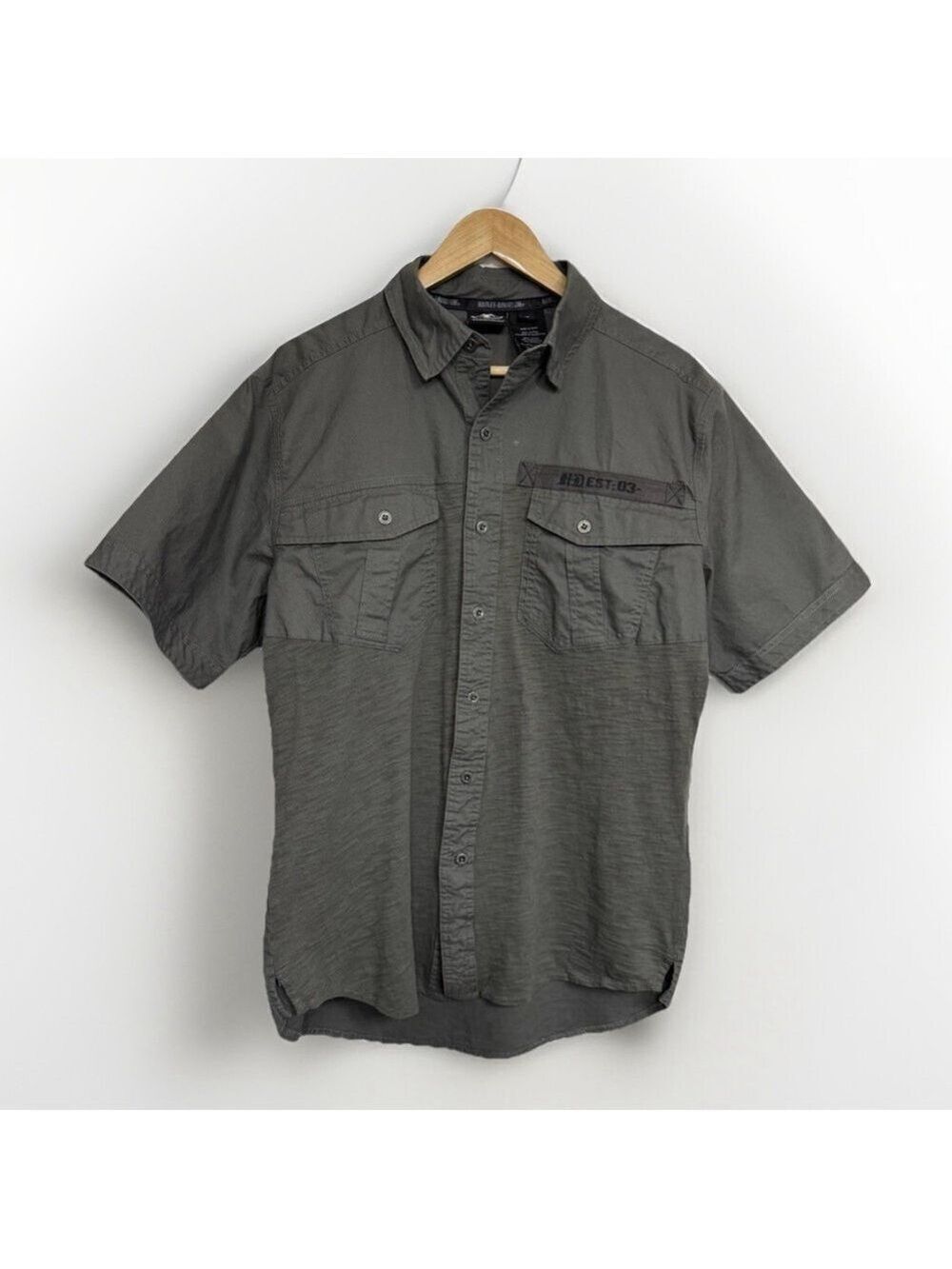 Harley Davidson Men's Skull Graphic Button Up Shirt Medium